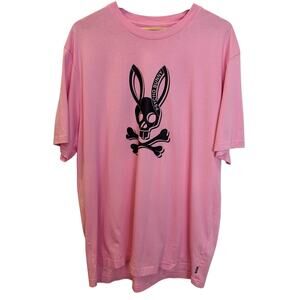 Psycho Bunny T-Shirt Size 9 3XL Pink Peru Logo Graphic Logo Pima Short Sleeve